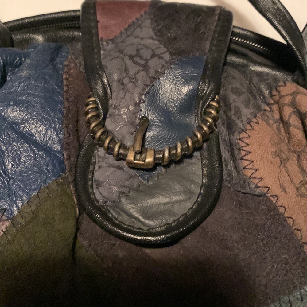 Leather patchwork purse - Picture 3 of 5